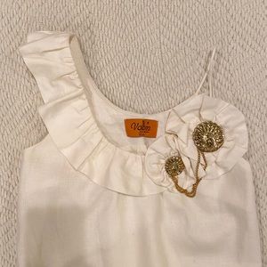 Voom - White Linen A-line Shift with Medallion